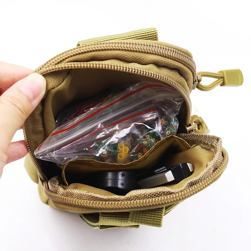 Tactical waist bag waist bag for men's outdoor sports running with mobile phone holder bag hanging bag hunting bag high-capacity