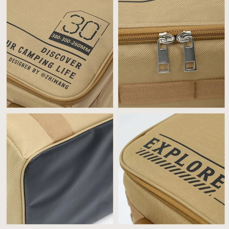 30-42L Tactical Camping Storage Bag Insulated Folding Box Waterproof Picnic Tableware Field Equipment Outdoor Gear Organizer