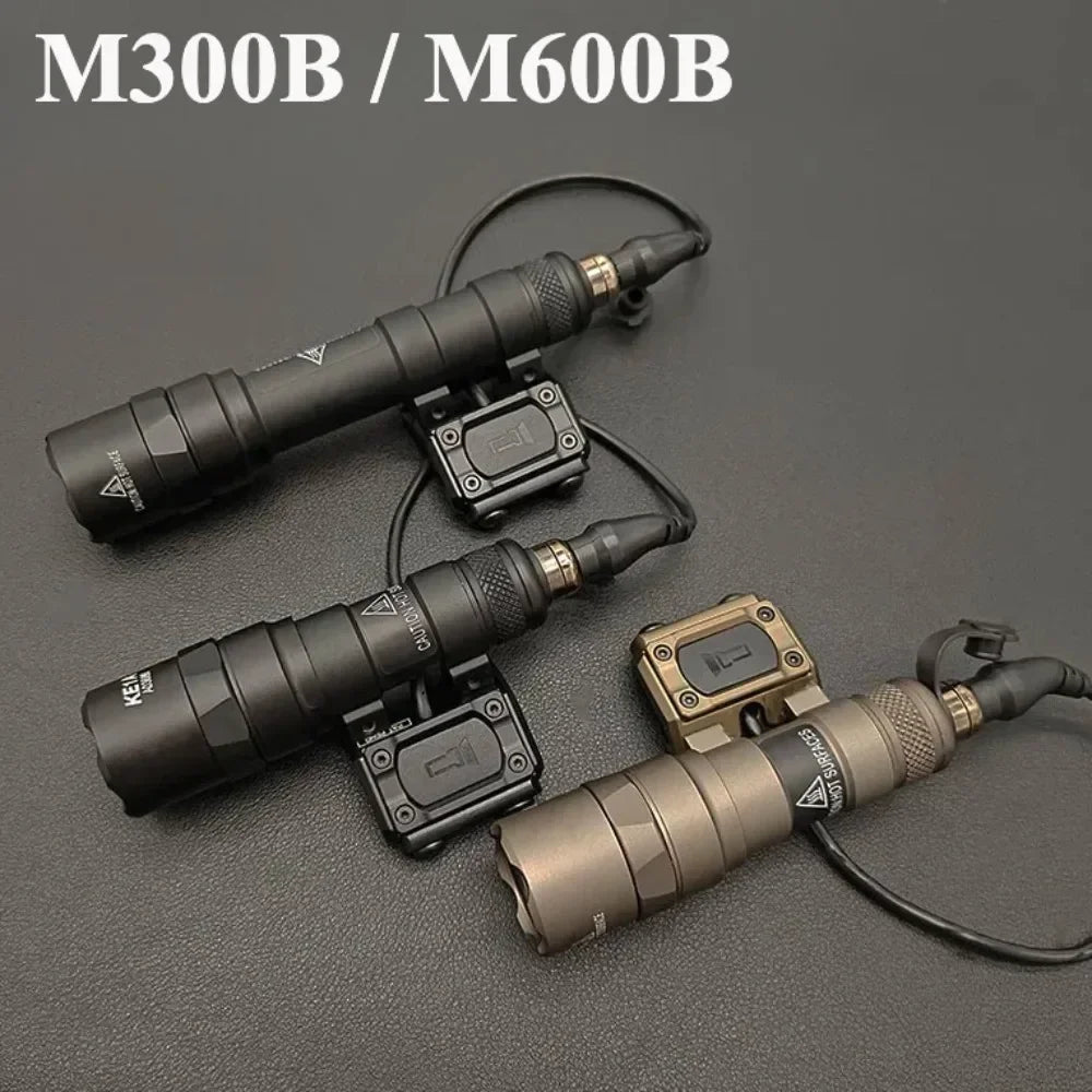 Tactical SF M300B/M600B Airsoft LED Flashlight Mount Base Weapon Rifle Light with ModButton Switch Scout Torch Outdoor Hunting