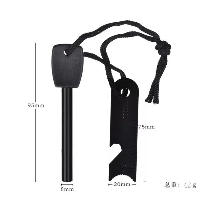 New Large Solid Flint Outdoor Fire Starter Magnesium Bar Rod for Camping Hiking Emergency Survival Gear Bottle Opener Tool