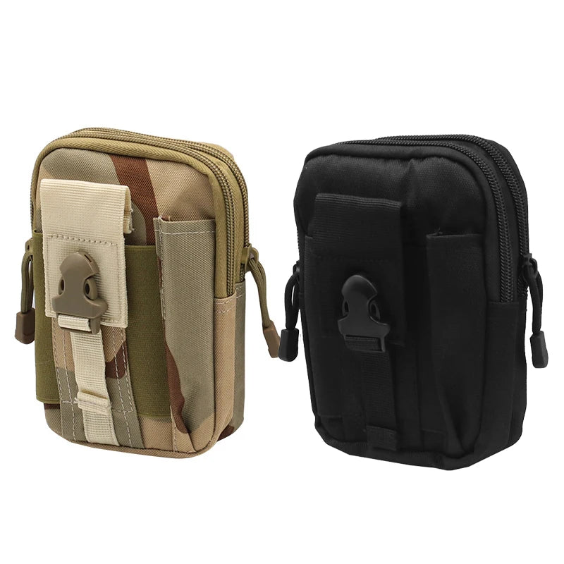 Tactical waist bag waist bag for men's outdoor sports running with mobile phone holder bag hanging bag hunting bag high-capacity