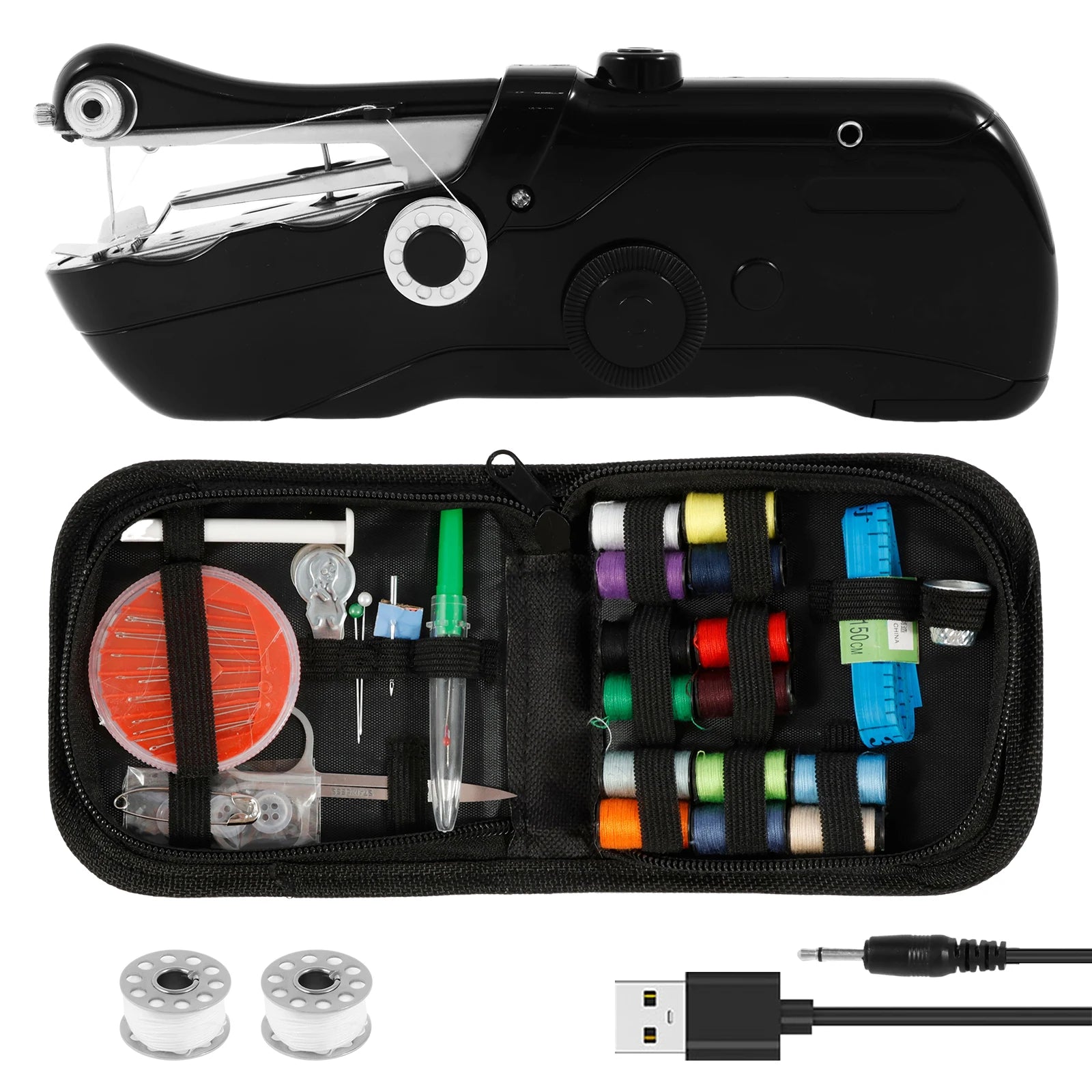 Handheld Sewing Machine With Thread Sewing Kit Quick Repair Mini Sewing Machine for Quilting Enthusiast Beginner Home Repairs