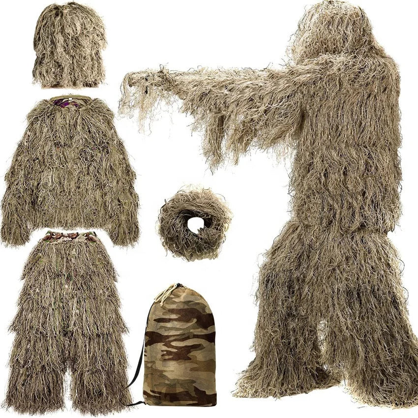 Hide Photograph Camo Jungle Camouflage Ghillie Suit light weight popular caza camouflage desert ghillie suit for Hunting