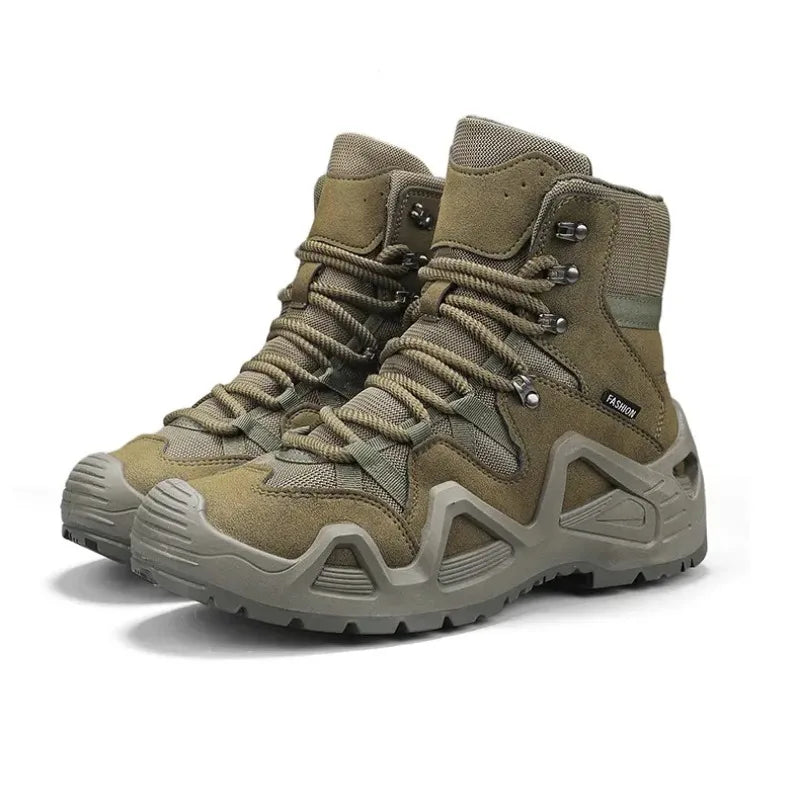 Men Tactical Boots with Straps for Combat Training Waterproof Straps Outdoor Hiking Breathable Shoes Multifunctional Winter